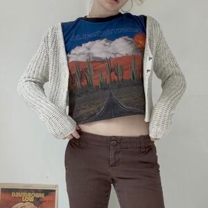 White knit crochet shrug cardigan